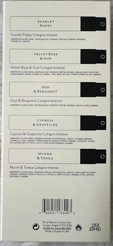 Jo Malone Cologne Intense Discovery Collection – 5 Mini Perfumes (1.5 ml Each) Avelisse