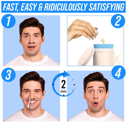 Kenashii Super Nose Waxing Kit - 100g Wax, 24 Applicators, No Microwave Required, Ear Hair Removal, for Men and Women, 12 Balm Wipes, Mustache Guards, Storage Bag Avelisse
