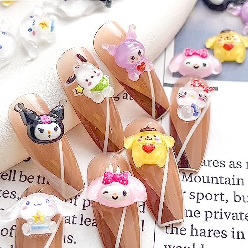 Akutoer 70PCS Kawaii Nail Art Charms - 3D Cute Cat Resin Jelly Gummy Candy Slime Nail Decorations for DIY - görsel 4
