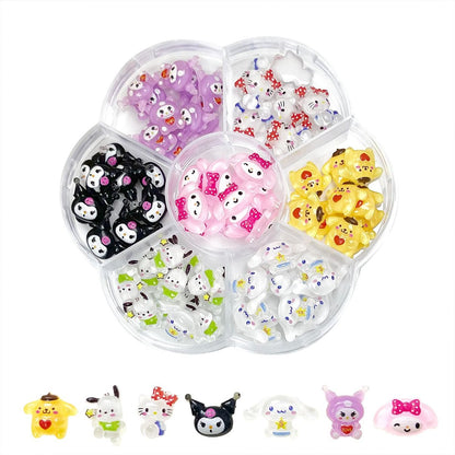 Akutoer 70PCS Kawaii Nail Art Charms - 3D Cute Cat Resin Jelly Gummy Candy Slime Nail Decorations for DIY