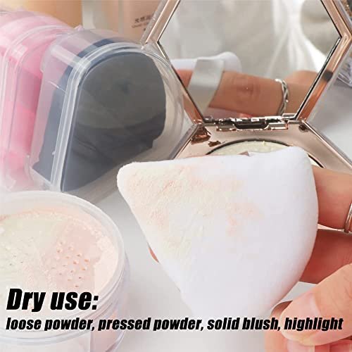 Ocim 10-Pack Black Velour Triangular Powder Puffs for Face Powder, Setting & Baking Makeup Sponges with Case - görsel 10