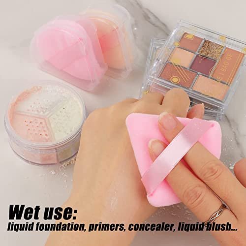 Ocim 10-Pack Black Velour Triangular Powder Puffs for Face Powder, Setting & Baking Makeup Sponges with Case - görsel 12