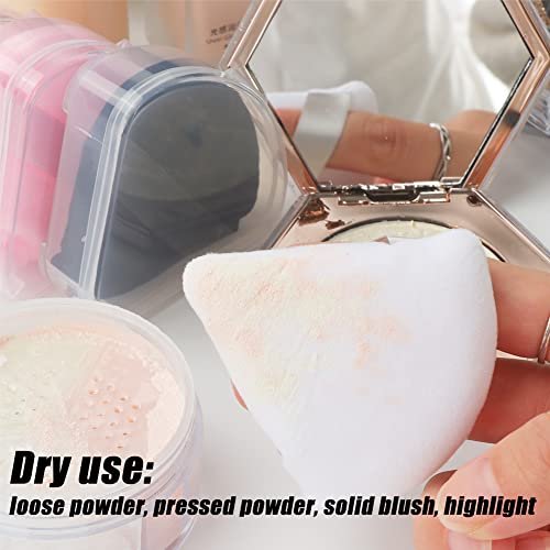 Ocim 10-Pack Velour Triangle Powder Puffs for Face Powder, Makeup Setting & Baking - Black & Pink with Case - görsel 12
