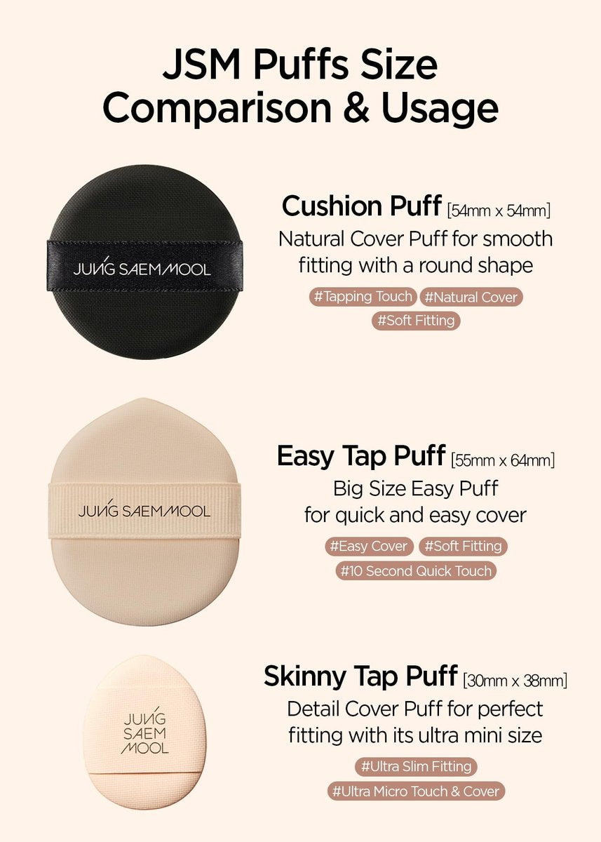 JUNG SAEM MOOL Natural Cover Cushion Puff (4pc) - Silicone Round Face Sponge for Smooth Makeup Application - görsel 10