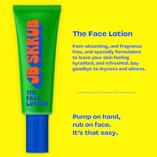 JB SKRUB Kids Face Lotion for Boys, Tweens & Teens - Oil-Free Moisturizer with Blue Light Defense, Fast-Absorbing & Fragrance-Free, 1.7 oz Avelisse