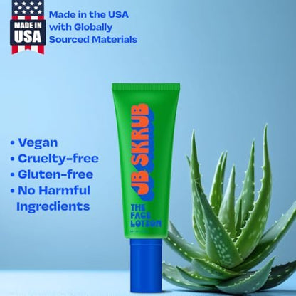 JB SKRUB Kids Face Lotion for Boys, Tweens & Teens - Oil-Free Moisturizer with Blue Light Defense, Fast-Absorbing & Fragrance-Free, 1.7 oz Avelisse