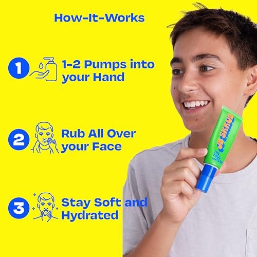 JB SKRUB Kids Face Lotion for Boys, Tweens & Teens - Oil-Free Moisturizer with Blue Light Defense, Fast-Absorbing & Fragrance-Free, 1.7 oz Avelisse