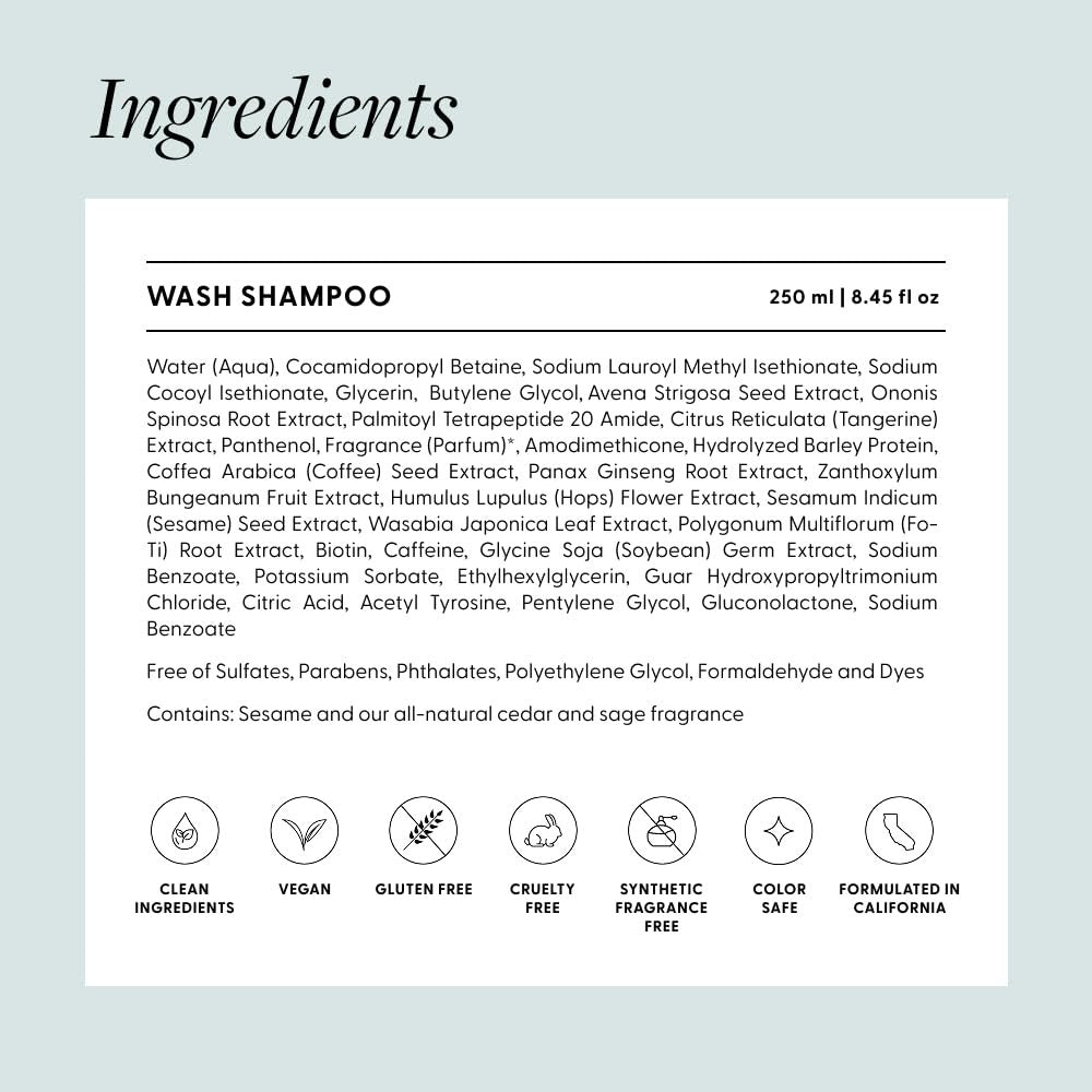 Arey Wash Shampoo for Women & Men - Delay & Reduce Signs of Aging Grey Hair, Promote Healthier Strands, Vegan & Cruelty-Free (8.45 Fl Oz, 30 Uses) Avelisse
