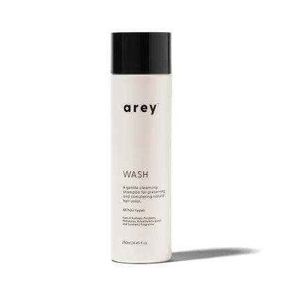 Arey Wash Shampoo for Women & Men - Delay & Reduce Signs of Aging Grey Hair, Promote Healthier Strands, Vegan & Cruelty-Free (8.45 Fl Oz, 30 Uses) Avelisse