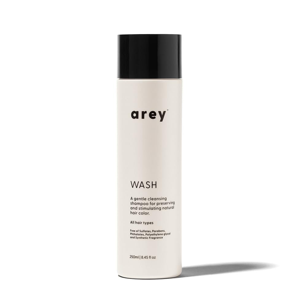 Arey Wash Shampoo for Women & Men - Delay & Reduce Signs of Aging Grey Hair, Promote Healthier Strands, Vegan & Cruelty-Free (8.45 Fl Oz, 30 Uses) Avelisse