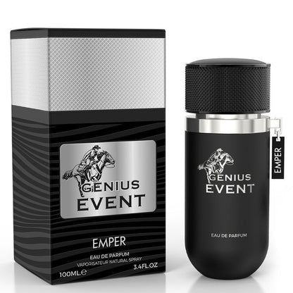 Emper Genius Event Eau de Toilette for Men - 100ml (3.4 fl oz) - Long-Lasting Fresh Scent