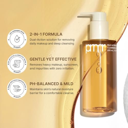 Primera Oil to Foam Cleanser – Korean Deep Cleansing Oil for Makeup Removal, Blackheads, and Pore Care with Hyaluronic Acid (200ml / 6.76 fl oz) Avelisse