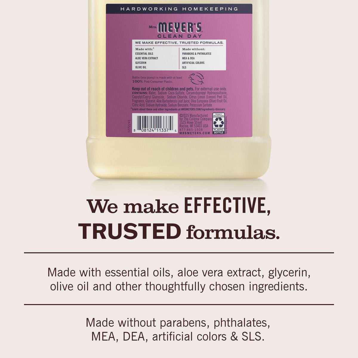 Mrs. Meyer's Clean Day Hand Soap Refill, Plum Berry Scent, 33 fl oz - görsel 6