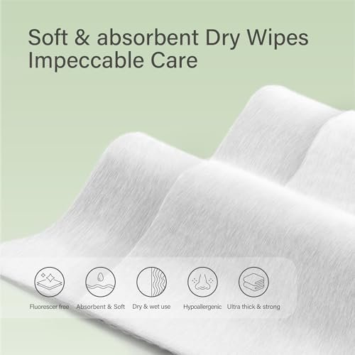 Unifree Facial Tissues - Dry Wipes & Makeup Remover, 8-Pack Value Pack (800 Count) - Viscose, White Avelisse