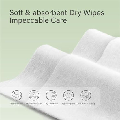 Unifree Facial Tissues - Dry Wipes & Makeup Remover, 8-Pack Value Pack (800 Count) - Viscose, White Avelisse