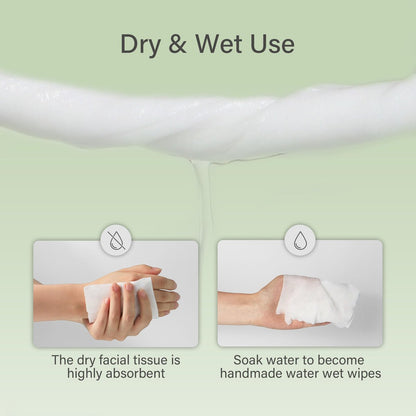 Unifree Facial Tissues - Dry Wipes & Makeup Remover, 8-Pack Value Pack (800 Count) - Viscose, White Avelisse