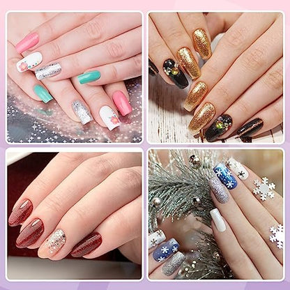 L-Bulice Acrylic Nail Kit for Beginners with Everything Professional - 12 Glitter Powder Acrylic Set, Nail Care Art Design Tip Brush Clipper File Supplies, DIY Tool