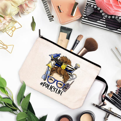 ZhantUone Police Life Cosmetic Bag – Perfect Gift for Policemen & Women, Birthday, Retirement, Academy Graduation