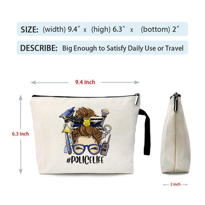ZhantUone Police Life Cosmetic Bag – Perfect Gift for Policemen & Women, Birthday, Retirement, Academy Graduation