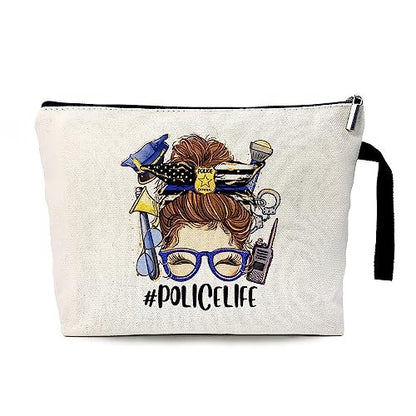 ZhantUone Police Life Cosmetic Bag – Perfect Gift for Policemen & Women, Birthday, Retirement, Academy Graduation
