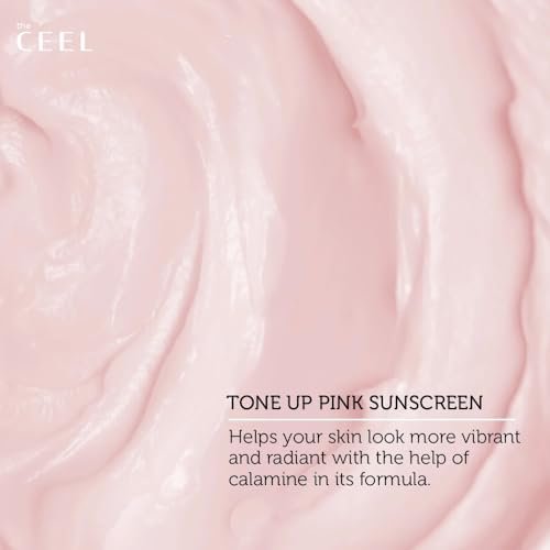 The Ceel Pink Tone Up Sunscreen SPF 50+ with Hyaluronic Acid - Brightening, Glowing & Moisturizing Facial Primer for All Skin Types, 50ml - görsel 14