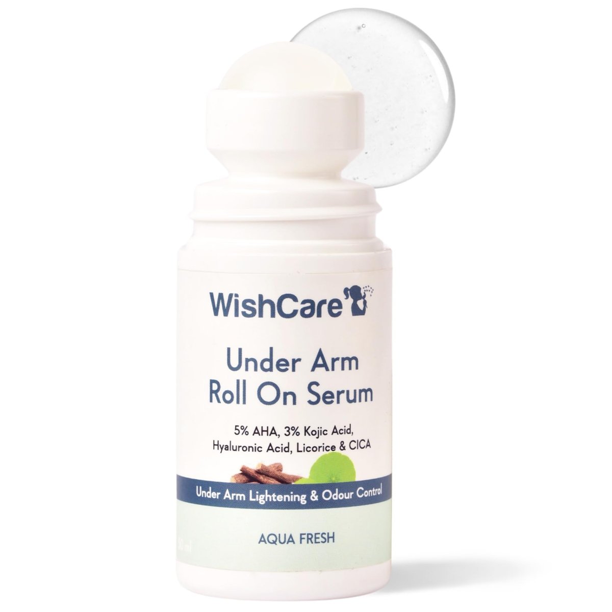 WishCare Underarm Roll On Serum - 0% Alcohol, Long Lasting Aqua Fragrance for Women & Men - 50ml - görsel 2