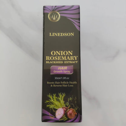 Rosemary, Onion and Black Seed 3-in-1 Hair Growth Spray - Controls Loss and Promotes Growth for Men and Women