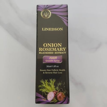 Rosemary, Onion and Black Seed 3-in-1 Hair Growth Spray - Controls Loss and Promotes Growth for Men and Women