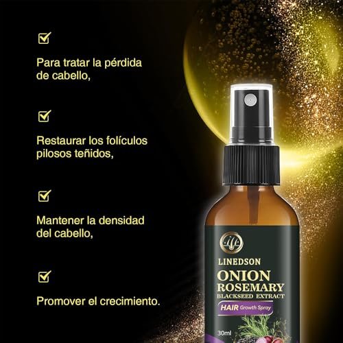 Rosemary, Onion and Black Seed 3-in-1 Hair Growth Spray - Controls Loss and Promotes Growth for Men and Women - görsel 5