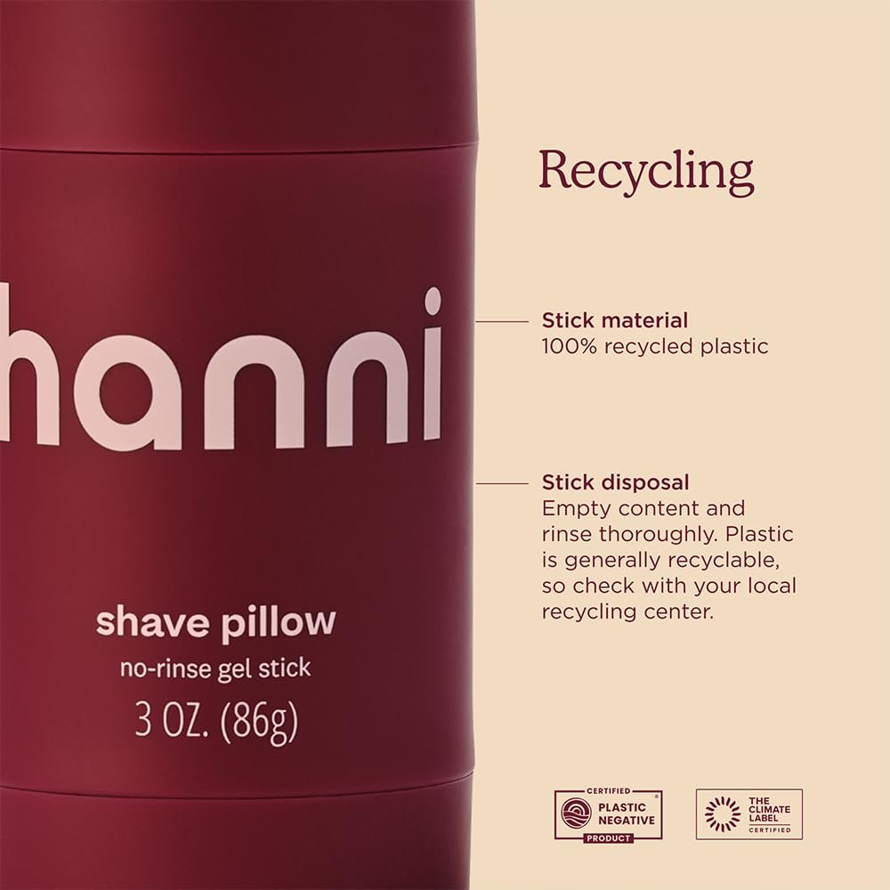 HANNI Shave Pillow – Shaving Gel for Women and Men, Hair Removal for Pubic, Body Hair or Legs, In-Shower/Waterless Razor, Travel Friendly Moisturizer, 3 oz Avelisse