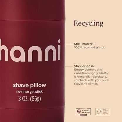 HANNI Shave Pillow – Shaving Gel for Women and Men, Hair Removal for Pubic, Body Hair or Legs, In-Shower/Waterless Razor, Travel Friendly Moisturizer, 3 oz Avelisse