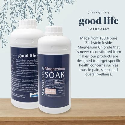 Magnesium Soak - 100% Pure Zechstein Transdermal Magnesium Oil Bath Soak for Relaxation, Skin Health, and Wellness - 32oz Avelisse