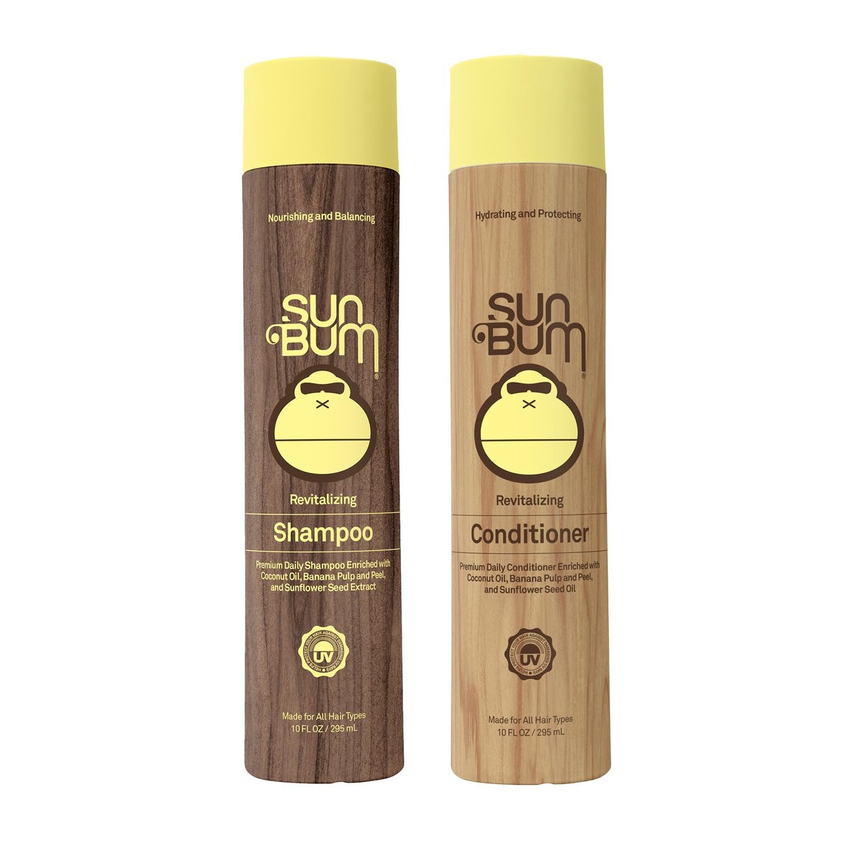 Sun Bum Revitalizing Shampoo and Conditioner Set - Vegan, Cruelty Free, Hydrating & Moisturizing Hair Care - 10 oz Each (Pack of 2) Avelisse
