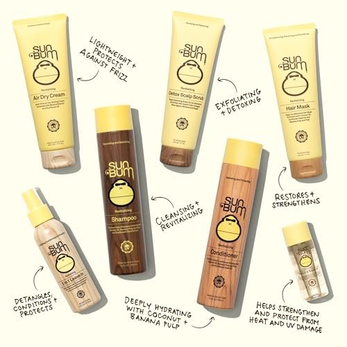 Sun Bum Revitalizing Shampoo and Conditioner Set - Vegan, Cruelty Free, Hydrating & Moisturizing Hair Care - 10 oz Each (Pack of 2) Avelisse