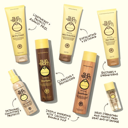 Sun Bum Revitalizing Shampoo and Conditioner Set - Vegan, Cruelty Free, Hydrating & Moisturizing Hair Care - 10 oz Each (Pack of 2) Avelisse