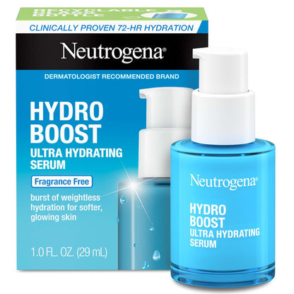 Neutrogena Hydro Boost Ultra Hydrating Serum with Hyaluronic Acid – Fragrance-Free, Non-Comedogenic Face Serum for Weightless Hydration & Glowing Skin, 1 fl. oz