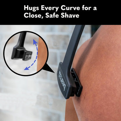 Bearback Back Shaver for Men – Effortless 17” Folding Handle, Pivoting Triple Blade Technology – Part of the Bearback Interchangeable Grooming System Avelisse