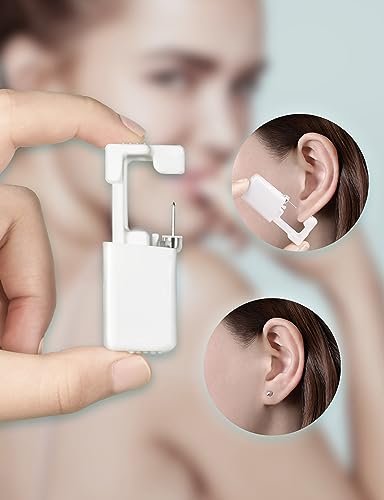 Yiorxu 8 Pack Ear Piercing Kit Disposable - Painless Piercing Gun with Surgical Stainless Steel 4mm CZ Studs, At-Home Self-Piercing Kit for Women, Men, Girls, Boys Avelisse