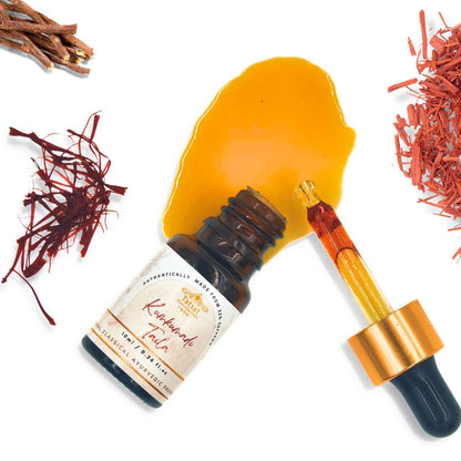 TATSAT Kumkumadi Oil for Glowing, Spotless & Wrinkle-Free Skin - Authentic Ayurvedic Face Oil with Organic Saffron, Anti-Aging & Moisturizing Taila, 10ml