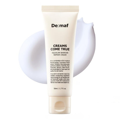 Creams Come True Squalane Barrier Repair Cream | Korean Face Moisturizer with Squalane Oil, Ceramides & Panthenol | K Beauty Skincare for Glass Skin (1.7 fl oz) Avelisse