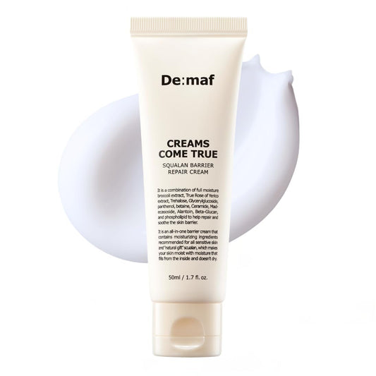 Creams Come True Squalane Barrier Repair Cream | Korean Face Moisturizer with Squalane Oil, Ceramides & Panthenol | K Beauty Skincare for Glass Skin (1.7 fl oz) Avelisse
