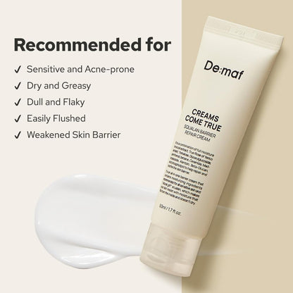 Creams Come True Squalane Barrier Repair Cream | Korean Face Moisturizer with Squalane Oil, Ceramides & Panthenol | K Beauty Skincare for Glass Skin (1.7 fl oz) Avelisse