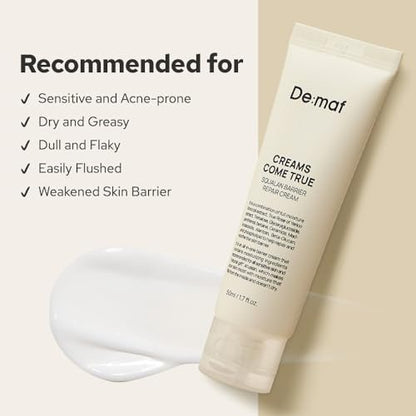 Creams Come True Squalane Barrier Repair Cream | Korean Face Moisturizer with Squalane Oil, Ceramides & Panthenol | K Beauty Skincare for Glass Skin (1.7 fl oz) Avelisse