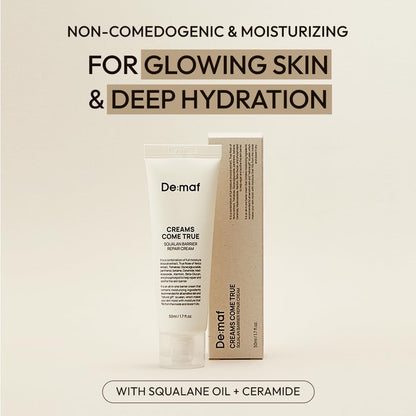 Creams Come True Squalane Barrier Repair Cream | Korean Face Moisturizer with Squalane Oil, Ceramides & Panthenol | K Beauty Skincare for Glass Skin (1.7 fl oz) Avelisse