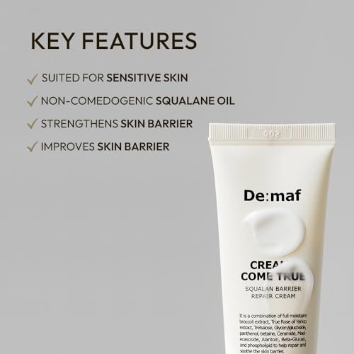 Creams Come True Squalane Barrier Repair Cream | Korean Face Moisturizer with Squalane Oil, Ceramides & Panthenol | K Beauty Skincare for Glass Skin (1.7 fl oz) Avelisse