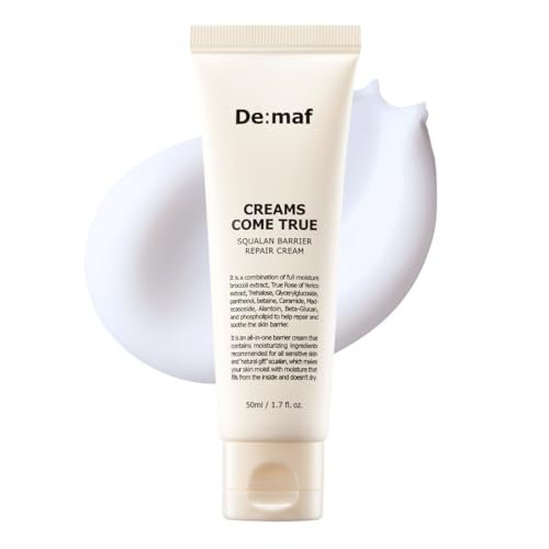 Creams Come True Squalane Barrier Repair Cream | Korean Face Moisturizer with Squalane Oil, Ceramides & Panthenol | K Beauty Skincare for Glass Skin (1.7 fl oz) Avelisse