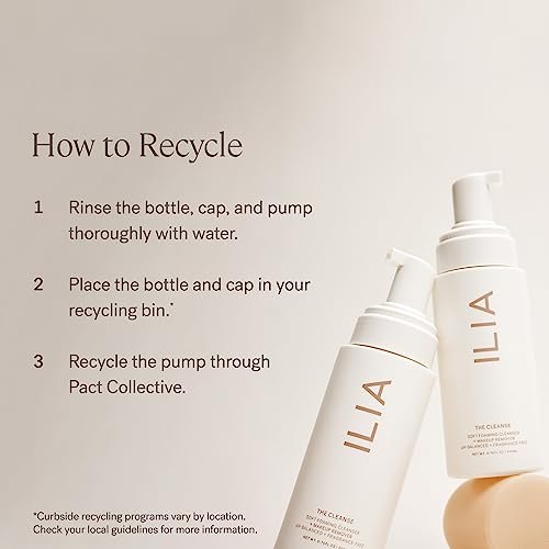 ILIA The Cleanse Soft Foaming Cleanser + Makeup Remover - Non-Toxic, Vegan, Cruelty-Free Face Wash (6.76 fl oz) Avelisse
