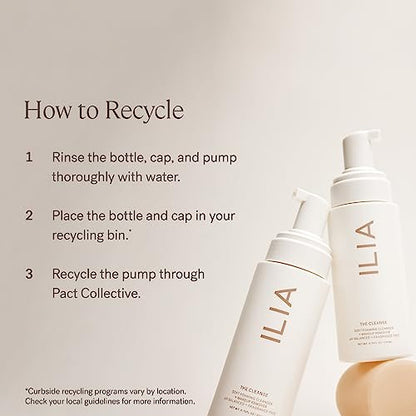 ILIA The Cleanse Soft Foaming Cleanser + Makeup Remover - Non-Toxic, Vegan, Cruelty-Free Face Wash (6.76 fl oz) Avelisse