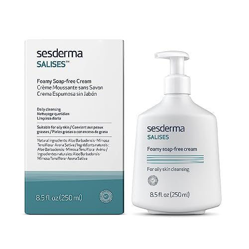 Sesderma SALISES Foamy Soap-Free Cream, Gentle Face Wash for Oily & Acne-Prone Skin, Salicylic Acid Pore Cleanser, 8.5 fl oz Avelisse