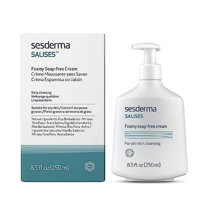 Sesderma SALISES Foamy Soap-Free Cream, Gentle Face Wash for Oily & Acne-Prone Skin, Salicylic Acid Pore Cleanser, 8.5 fl oz Avelisse